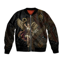 Nike Goddess Bomber Jacket Ancient Greece Laurel Wreath And Greek Key