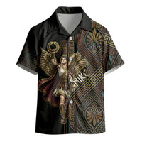 Nike Goddess Kid Hawaiian Shirt Ancient Greece Laurel Wreath And Greek Key