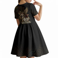 Nike Goddess Kid Short Sleeve Dress Ancient Greece Laurel Wreath And Greek Key