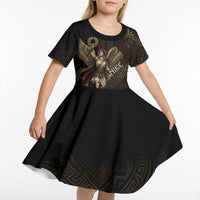 Nike Goddess Kid Short Sleeve Dress Ancient Greece Laurel Wreath And Greek Key