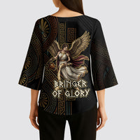 Nike Goddess Kimono Sleeve Blouse Ancient Greece Laurel Wreath And Greek Key