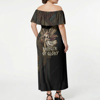 Nike Goddess Off Shoulder Maxi Dress Ancient Greece Laurel Wreath And Greek Key