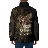 Nike Goddess Padded Jacket Ancient Greece Laurel Wreath And Greek Key