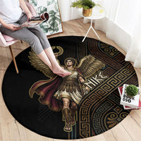 Nike Goddess Round Carpet Ancient Greece Laurel Wreath And Greek Key