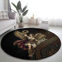 Nike Goddess Round Carpet Ancient Greece Laurel Wreath And Greek Key