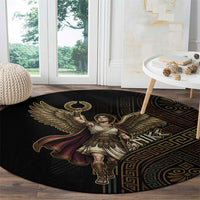 Nike Goddess Round Carpet Ancient Greece Laurel Wreath And Greek Key