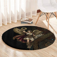 Nike Goddess Round Carpet Ancient Greece Laurel Wreath And Greek Key