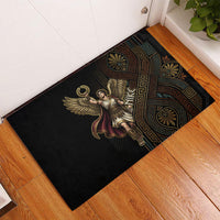 Nike Goddess Rubber Doormat Ancient Greece Laurel Wreath And Greek Key