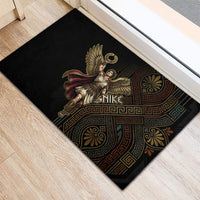 Nike Goddess Rubber Doormat Ancient Greece Laurel Wreath And Greek Key