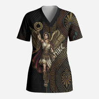 Nike Goddess Scrub Top Ancient Greece Laurel Wreath And Greek Key