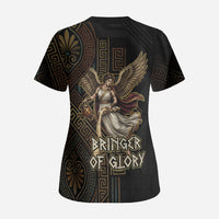Nike Goddess Scrub Top Ancient Greece Laurel Wreath And Greek Key