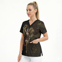 Nike Goddess Scrub Top Ancient Greece Laurel Wreath And Greek Key
