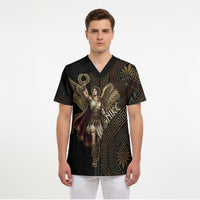 Nike Goddess Scrub Top Ancient Greece Laurel Wreath And Greek Key