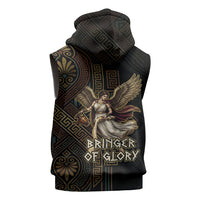 Nike Goddess Sleeveless Hoodie Ancient Greece Laurel Wreath And Greek Key