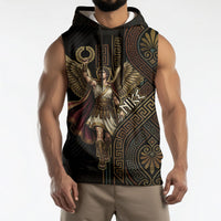 Nike Goddess Sleeveless Hoodie Ancient Greece Laurel Wreath And Greek Key