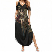 Nike Goddess Summer Maxi Dress Ancient Greece Laurel Wreath And Greek Key