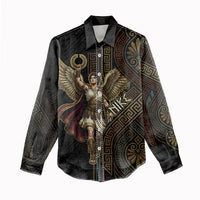 Nike Goddess Women Casual Shirt Ancient Greece Laurel Wreath And Greek Key