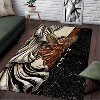 Nike Goddess Area Rug Winged Goddess Lyre Instrument And Greek Key
