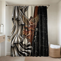 Nike Goddess Bathroom Set Winged Goddess Lyre Instrument And Greek Key