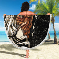 Nike Goddess Beach Blanket Winged Goddess Lyre Instrument And Greek Key