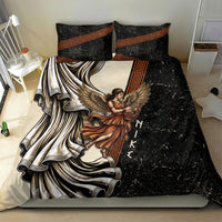 Nike Goddess Bedding Set Winged Goddess Lyre Instrument And Greek Key