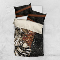 Nike Goddess Bedding Set Winged Goddess Lyre Instrument And Greek Key