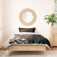Nike Goddess Bedding Set Winged Goddess Lyre Instrument And Greek Key