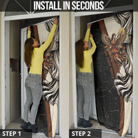 Nike Goddess Door Cover Winged Goddess Lyre Instrument And Greek Key
