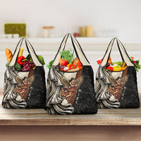 Nike Goddess Grocery Bag Winged Goddess Lyre Instrument And Greek Key