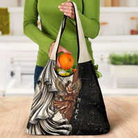 Nike Goddess Grocery Bag Winged Goddess Lyre Instrument And Greek Key