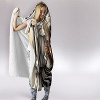 Nike Goddess Hooded Blanket Winged Goddess Lyre Instrument And Greek Key