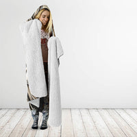 Nike Goddess Hooded Blanket Winged Goddess Lyre Instrument And Greek Key