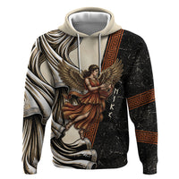 Nike Goddess Hoodie Winged Goddess Lyre Instrument And Greek Key