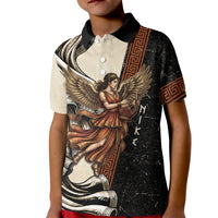 Nike Goddess Kid Polo Shirt Winged Goddess Lyre Instrument And Greek Key