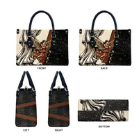Nike Goddess Leather Bag Winged Goddess Lyre Instrument And Greek Key