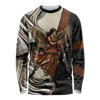 Nike Goddess Long Sleeve Shirt Winged Goddess Lyre Instrument And Greek Key