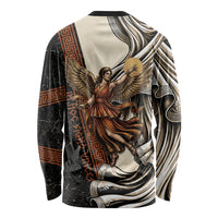Nike Goddess Long Sleeve Shirt Winged Goddess Lyre Instrument And Greek Key