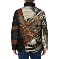 Nike Goddess Padded Jacket Winged Goddess Lyre Instrument And Greek Key