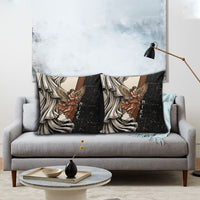 Nike Goddess Pillow Cover Winged Goddess Lyre Instrument And Greek Key
