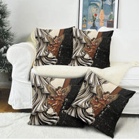 Nike Goddess Pillow Cover Winged Goddess Lyre Instrument And Greek Key