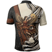 Nike Goddess Polo Shirt Winged Goddess Lyre Instrument And Greek Key
