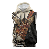 Nike Goddess Sleeveless Hoodie Winged Goddess Lyre Instrument And Greek Key