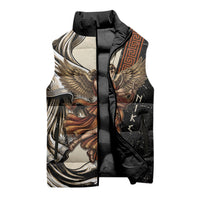 Nike Goddess Sleeveless Puffer Jacket Winged Goddess Lyre Instrument And Greek Key