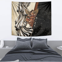 Nike Goddess Tapestry Winged Goddess Lyre Instrument And Greek Key