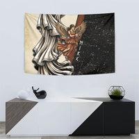 Nike Goddess Tapestry Winged Goddess Lyre Instrument And Greek Key
