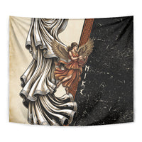 Nike Goddess Tapestry Winged Goddess Lyre Instrument And Greek Key