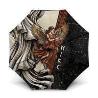 Nike Goddess Umbrella Winged Goddess Lyre Instrument And Greek Key