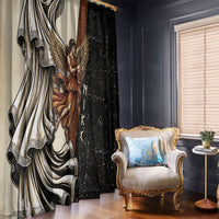 Nike Goddess Window Curtain Winged Goddess Lyre Instrument And Greek Key
