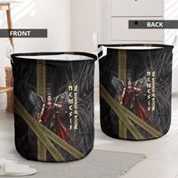 Nemesis Goddess Of Revenge Laundry Basket Winged Nemesis Scales Of Justice - Gold Greek Key
