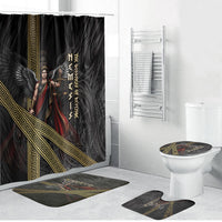 Nemesis Goddess Of Revenge Bathroom Set Winged Nemesis Scales Of Justice - Gold Greek Key